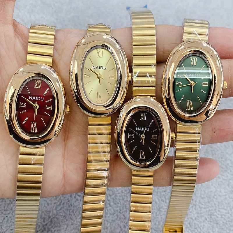 Lux Watch - 럭셔리 브랜드 골드 타원형 여성 쿼츠