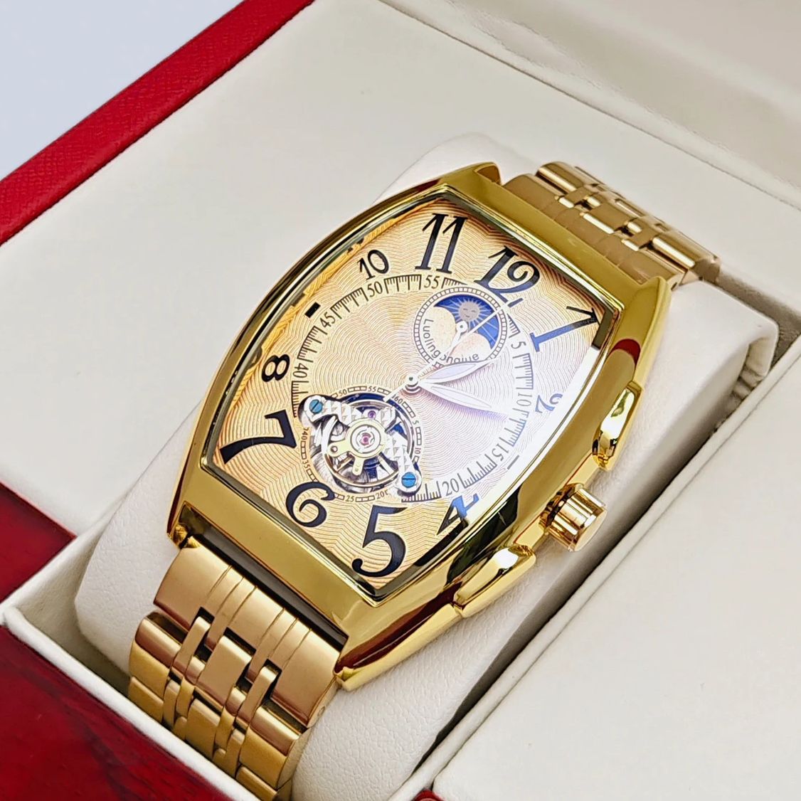 Luxury Watch Tier - 최고급 배럴형 남성용 기계식 시계, 오토매틱