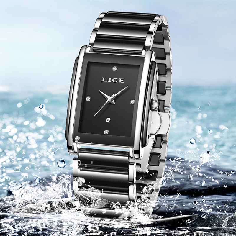LIGE 새로운 럭셔리 여성 시계 우아한 세라믹 쿼츠  - Luxury Watch Gift Box 리뷰 및 가격