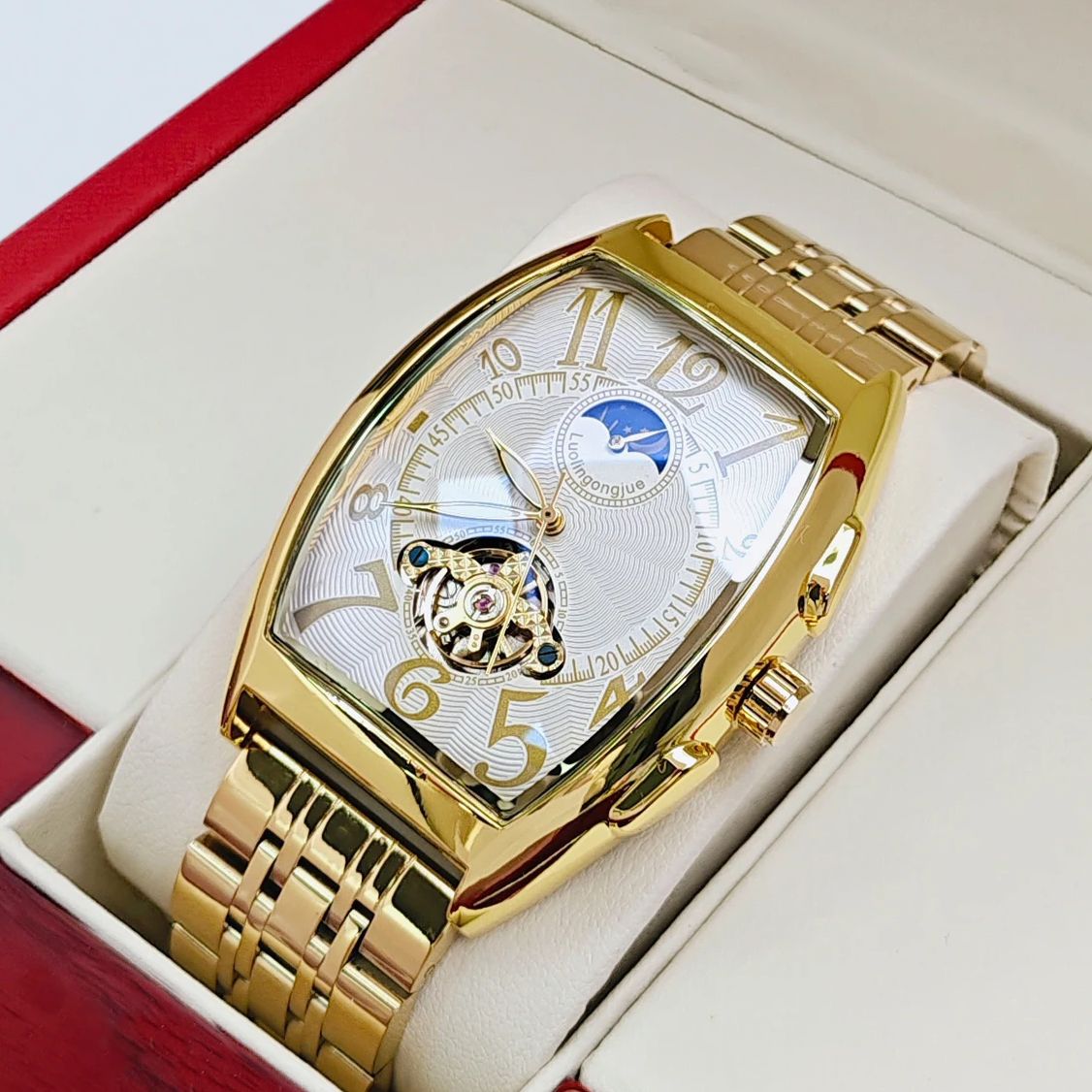최고급 배럴형 남성용 기계식 시계, 오토매틱 와인딩,  - Luxury Watch Tier 리뷰 및 가격