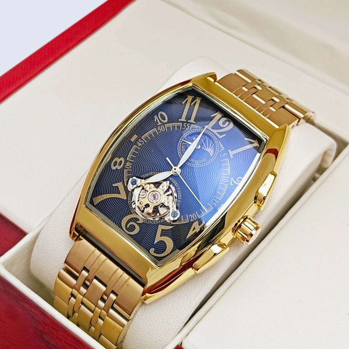 최고급 배럴형 남성용 기계식 시계, 오토매틱 와인딩,  - Luxury Watch Tier 리뷰 및 가격