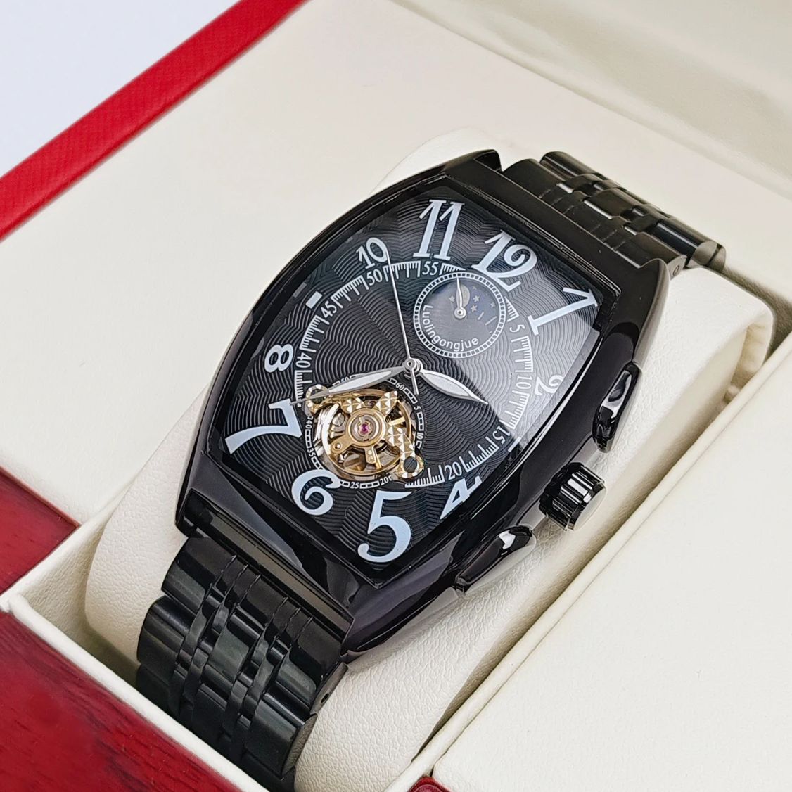 최고급 배럴형 남성용 기계식 시계, 오토매틱 와인딩,  - Luxury Watch Tier 리뷰 및 가격