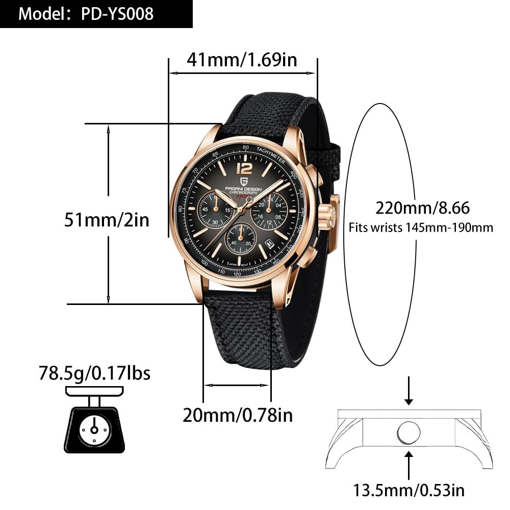 파가니 디자인 신형 남성 시계 41mm 크로노그래프 1 - Luxury Watch For Sale 리뷰 및 가격
