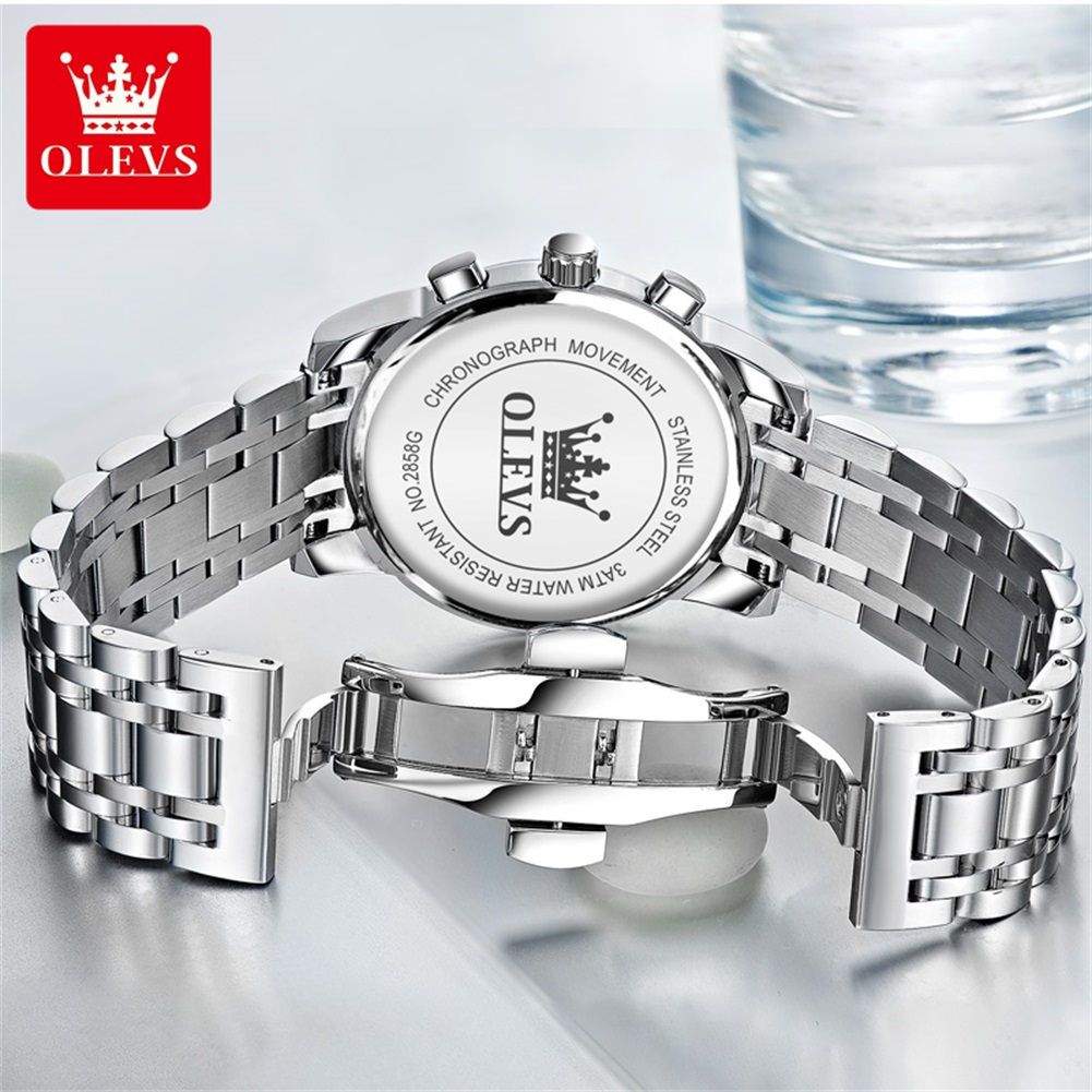 OLEVS 인기 남성용 시계 스테인레스 스틸 블랙 문  - Luxury Watch For Sale 리뷰 및 가격