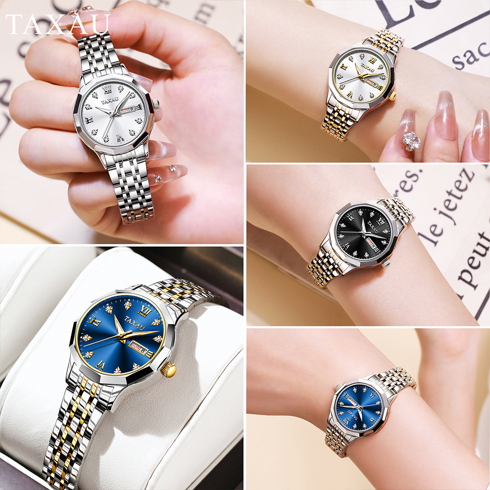 OLEVS 여성을위한 패션 황금 시계 스테인레스 스틸  - Lux Watch 리뷰 및 가격